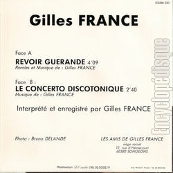 [Pochette de Revoir Gurande (Gilles FRANCE) - verso]