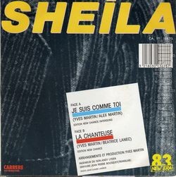 [Pochette de Je suis comme toi (SHEILA) - verso]