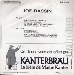 [Pochette de La fleur aux dents (Disque offert par Kanterbru) (Joe DASSIN) - verso]