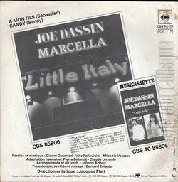 [Pochette de A mon fils (Joe DASSIN) - verso]