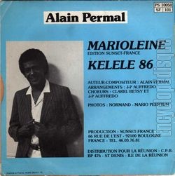 [Pochette de Marioleine (Alain PERMAL) - verso]