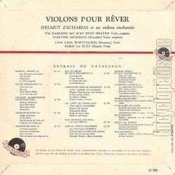 [Pochette de Violons pour rver (Helmut ZACHARIAS) - verso]