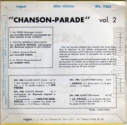 [Pochette de Chanson parade vol.2 (COMPILATION) - verso]