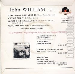 [Pochette de C’est l’amour qui veut a (John WILLIAM) - verso]