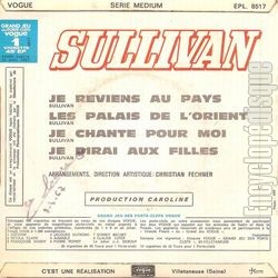 [Pochette de Je reviens au pays (SULLIVAN) - verso]