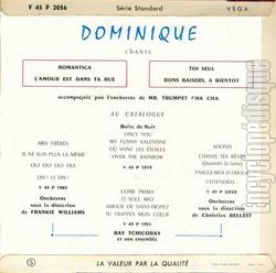 [Pochette de Romantica (DOMINIQUE) - verso]