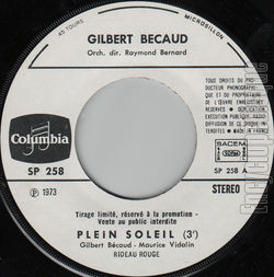 [Pochette de Plein soleil (Gilbert BCAUD)]