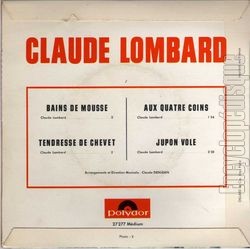 [Pochette de Bains de mousse (Claude LOMBARD) - verso]