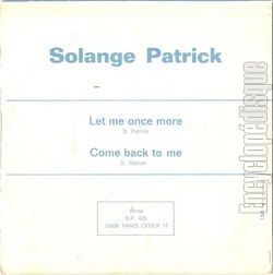 [Pochette de Let me once more (Solange PATRICK) - verso]