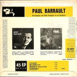 [Pochette de Si tu savais (Paul BARRAULT) - verso]