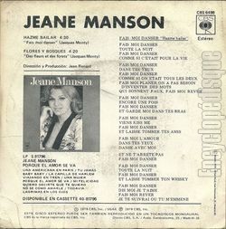 [Pochette de Fais-moi danser (Jeane MANSON) - verso]