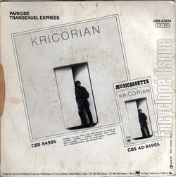 [Pochette de Paricide (Michel KRICORIAN) - verso]