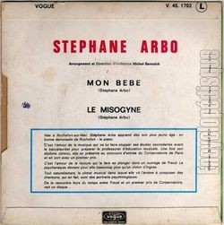 [Pochette de Mon bb (Stphane ARBO) - verso]