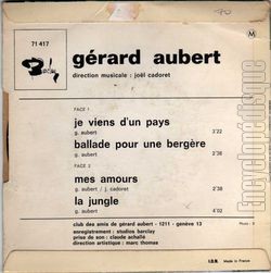 [Pochette de Je viens d’un pays (Grard AUBERT) - verso]