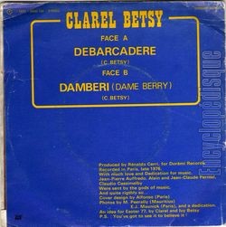 [Pochette de Dbarcadre (Clarel BETSY) - verso]