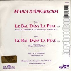 [Pochette de Le bal dans la peau (Maria D’APPARECIDA) - verso]