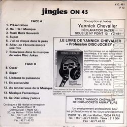 [Pochette de Jingles on 45 (Yannick CHEVALIER) - verso]