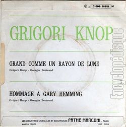 [Pochette de Grand comme un rayon de lune (Grigori KNOP) - verso]