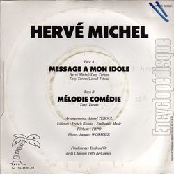 [Pochette de Message  mon idole (Herv MICHEL) - verso]