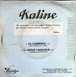 [Pochette de a commence (KALINE) - verso]