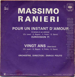 [Pochette de Pour un instant d’amour (Massimo RANIERI) - verso]