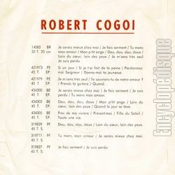 [Pochette de Prs de ma rivire (Robert COGOI) - verso]