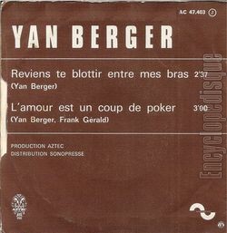 [Pochette de Reviens te blottir entre mes bras (Yan BERGER) - verso]