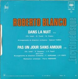 [Pochette de Dans la nuit (Roberto BLANCO) - verso]