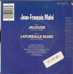 [Pochette de Jalousie (Jean-Franois MAH) - verso]