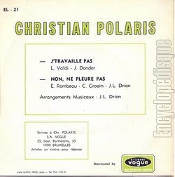 [Pochette de J’travaille pas (Christian POLARIS) - verso]