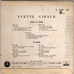 [Pochette de Maitre Pierre (Yvette GIRAUD) - verso]