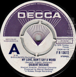 [Pochette de My love, don’t say a word (Gilbert BCAUD)]