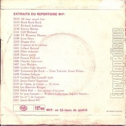 [Pochette de Music for Pleasure vous prsente Carme + The New Freedom Singers (COMPILATION) - verso]