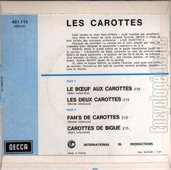 [Pochette de Le bœuf aux carottes (Les CAROTTES) - verso]