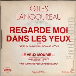 [Pochette de Regarde-moi dans les yeux (Gilles LANGOUREAU) - verso]