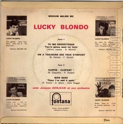 [Pochette de Tu me regretteras (Lucky BLONDO) - verso]