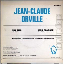 [Pochette de Mal, mal (Jean-Claude ORVILLE) - verso]