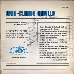 [Pochette de Dors, case pilote (Jean-Claude ORVILLE) - verso]