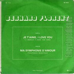 [Pochette de Je t’aime, I love you (Bernard FLORENT) - verso]