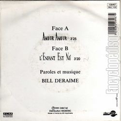 [Pochette de Amour amour (Bill DERAIME) - verso]