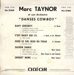 [Pochette de Danses cow-boy (Marc TAYNOR) - verso]