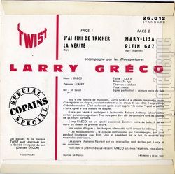 [Pochette de J’ai fini de tricher (Larry GRCO) - verso]