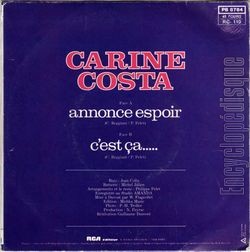 [Pochette de Annonce espoir (Carine COSTA) - verso]