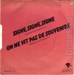 [Pochette de Signe, signe, signe (Dominique BLANC-FRANCARD) - verso]