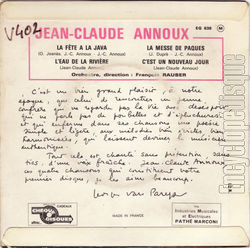 [Pochette de La fte  la java (Jean-Claude ANNOUX) - verso]