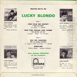 [Pochette de Une fille me sourit (Lucky BLONDO) - verso]