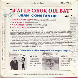 [Pochette de J’ai le cœur qui bat (Jean CONSTANTIN) - verso]