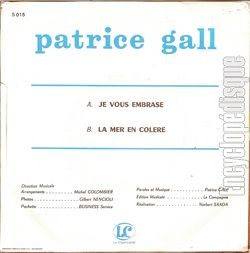 [Pochette de Je vous embrase (Patrice GALL) - verso]