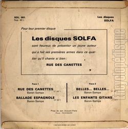 [Pochette de Rue des Canettes (Georges SAMPA) - verso]