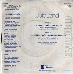 [Pochette de Alleluia Nol (Julie LAND) - verso]